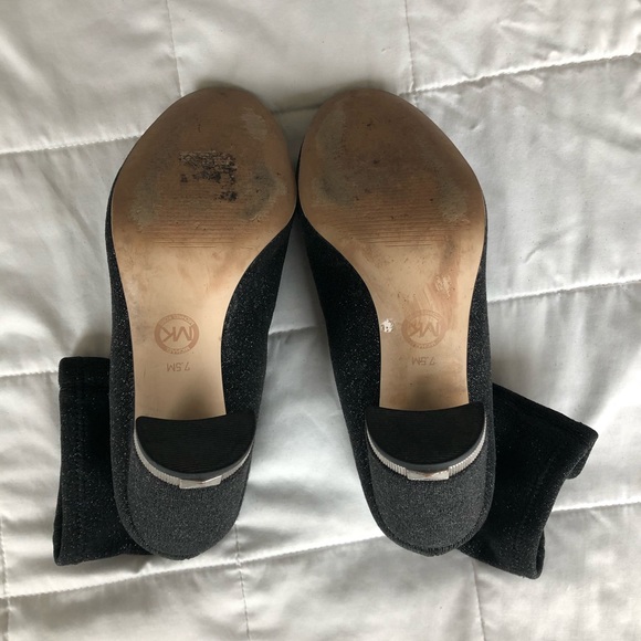 *SOLD* Michael Kors Sparkly Black Heeled Booties - Picture 4 of 4